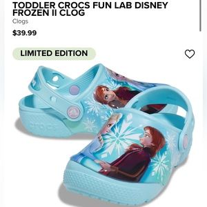 NWT Girls Frozen 2 Disney Fun Lab Crocs - Size 3